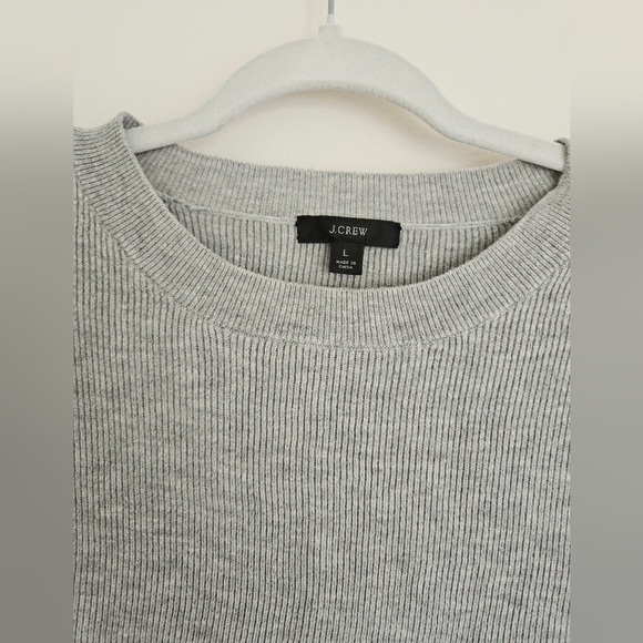 J.Crew Balloon-sleeve Crewneck Sweater Gray Large L - Picture 3 of 5